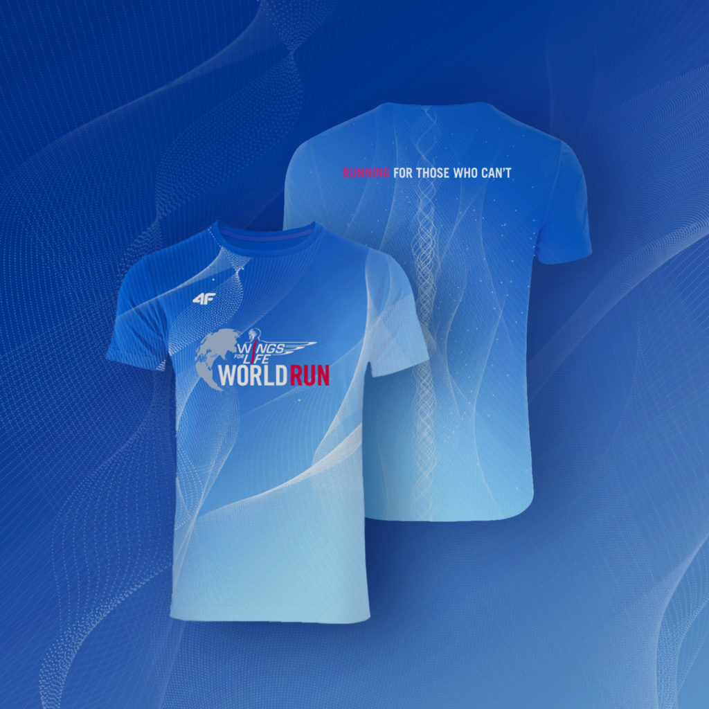 Koszulki dla biegnących z aplikacją Wings for life World Run